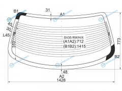 SV35 RWHX Стекло заднее с обогревом TOYOTA CAMRYSCEPTER 4D 91-96