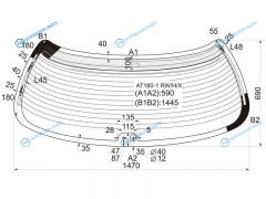 AT180-1 RWHX Стекло заднее с обогревом TOYOTA CARINA-ED 4D HARDTOP 89-93