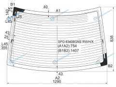SPG-8340BGNS RWHX Стекло заднее с обогревом TOYOTA COROLLA 4D SED 00-06