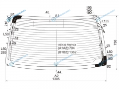 KE130 RWHX Стекло заднее с обогревом TOYOTA COROLLA AXIO 4D E14 06-12