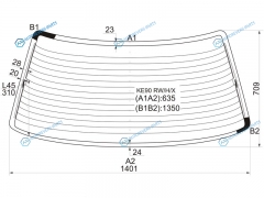 KE90 RWHX Стекло заднее с обогревом TOYOTA COROLLA EE90 4D SED 87-91