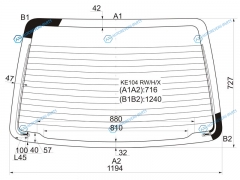 KE104 RWHX Стекло заднее с обогревом TOYOTA COROLLA KE100105 FX 3D 91-95