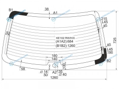 KE102 RWHX Стекло заднее с обогревом TOYOTA COROLLA LEVINSPRINTER 91-95