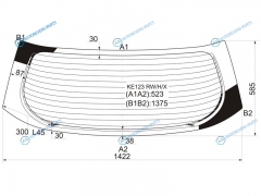KE123 RWHX Стекло заднее с обогревом TOYOTA COROLLA RUNXALLEX 5D HBK 00-06