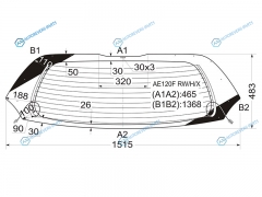 AE120F RWHX Стекло заднее с обогревом TOYOTA COROLLA SPACIO 01-07VERSO 01-04