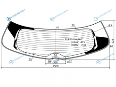 AUR20 RWHX Стекло заднее с обогревом TOYOTA COROLLA VERSO 09-18