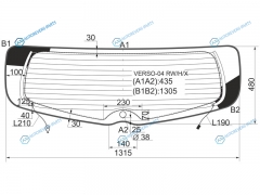 VERSO-04 RWHX Стекло заднее с обогревом TOYOTA COROLLA VERSO II 04-09