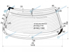 ST202-NH RWHX Стекло заднее с обогревом TOYOTA CORONA EXIV 93-98