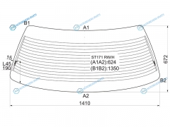 ST171 RWH Стекло заднее с обогревом TOYOTA CORONACARINA II 4D SED 88-92