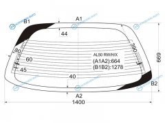 AL50 RWHX Стекло заднее с обогревом TOYOTA CORSATERCELCOROLLA II 3D HBK 90-94