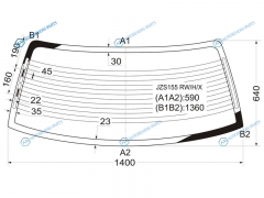 JZS155 RWHX Стекло заднее с обогревом TOYOTA CROWN 151153155 4D SED 95-01