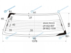 MS400 RWHX Стекло заднее с обогревом TOYOTA CROWN COMFORT TAXI YXS10 SED 95-