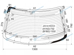 JZS143 RWHX Стекло заднее с обогревом TOYOTA CROWN HARDTOP 91-95