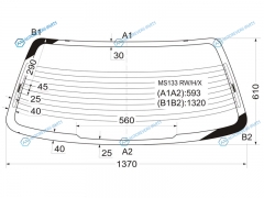 MS133 RWHX Стекло заднее с обогревом TOYOTA CROWN MS300310 4D SED 91-95