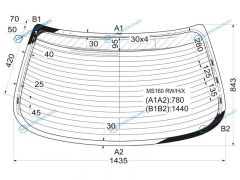 MS160 RWHX Стекло заднее с обогревом TOYOTA CROWNATHLETE S17 4D SED 99-07