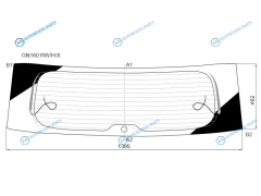 GN160 RWHX Стекло заднее с обогревом TOYOTA FORTUNER 15-