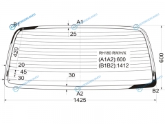 RH180 RWHX Стекло заднее с обогревом TOYOTA GRAND HIACEGRANVIA 95-02