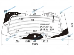 68105-48440 Стекло заднее с обогревом TOYOTA HIGHLANDERKLUGER 07-13