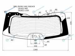 SPG-JSU40-14HL RWHX Стекло заднее с обогревом TOYOTA HIGHLANDERKLUGER 07-13