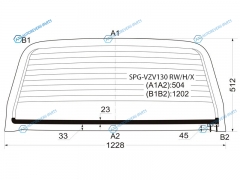 SPG-VZV130 RWHX Стекло заднее с обогревом TOYOTA HILUX SURF4RUNNER 88-95