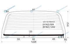 VZV130 RWHX Стекло заднее с обогревом TOYOTA HILUX SURF4RUNNER 88-95
