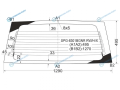 SPG-8301BGNR RWHX Стекло заднее с обогревом TOYOTA LAND CRUISER PRADO J9 35D 96-02