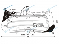 68105-60190 Стекло заднее с обогревом TOYOTA LAND CRUISER PRADO 09-