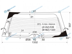 SPG-FJ120-1 RWHX Стекло заднее с обогревом TOYOTA LAND CRUISER PRADO 35DLEXUS GX470 02-09