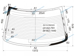 ZX110 RWHX Стекло заднее с обогревом TOYOTA MARK II 4D SED 00-04