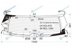 ZX110-5DSTW RWHX Стекло заднее с обогревом TOYOTA MARK II BLIT 5D WGN 02-07