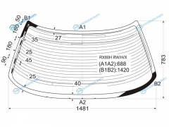 RX80H RWHX Стекло заднее с обогревом TOYOTA MARK II HARDTOP 88-92