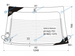 SXN10 RWHX Стекло заднее с обогревом TOYOTA NADIA 98-03
