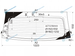 ACT10 RWHX Стекло заднее с обогревом TOYOTA OPA 00-05