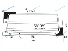M301S RWHX Стекло заднее с обогревом TOYOTA PASSODAIHATSU BOONSIRION 04-09