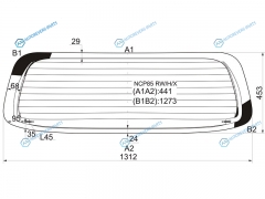 NCP85 RWHX Стекло заднее с обогревом TOYOTA PROBOX NCP5 02-