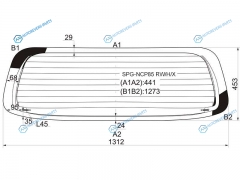 SPG-NCP85 RWHX Стекло заднее с обогревом TOYOTA PROBOX NCP5 02-