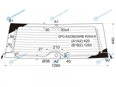 SPG-8323BGNRB RWHX Стекло заднее с обогревом TOYOTA RAV4 A2 35D 00-05  CHERY TIGGO 05-