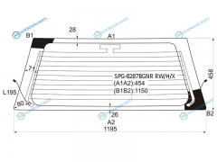 SPG-8287BGNR RWHX Стекло заднее с обогревом TOYOTA RAV4 SXA1 94-00 35D