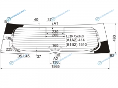LL20 RWHX Стекло заднее с обогревом TOYOTA RUMION 07-15
