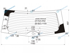 J200E RWHX Стекло заднее с обогревом TOYOTA RUSHDAIHATSU TERIOSBE-GO 06-