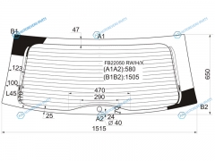 FB22050 RWHX Стекло заднее с обогревом TOYOTA SIENNA 03-09