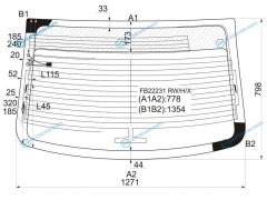 FB22231 RWHX Стекло заднее с обогревом TOYOTA SOLARA 2D CPE 04-09