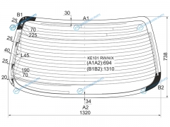 KE101 RWHX Стекло заднее с обогревом TOYOTA SPRINTER 4D SED 91-95