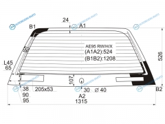 AE95 RWHX Стекло заднее с обогревом TOYOTA SPRINTER CARIB 87-95