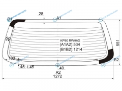 KP90 RWHX Стекло заднее с обогревом TOYOTA STARLET 35D 96-99