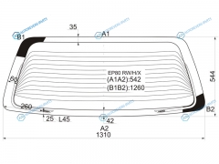 EP80 RWHX Стекло заднее с обогревом TOYOTA STARLET 35D HB 90-96