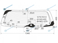 NCP58 RWHX Стекло заднее с обогревом TOYOTA SUCCEED 02-