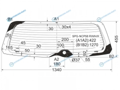 SPG-NCP58 RWHX Стекло заднее с обогревом TOYOTA SUCCEED 02-
