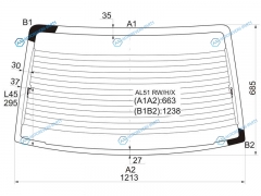 AL51 RWHX Стекло заднее с обогревом TOYOTA TERCELCORSA 4D SED 94-99