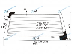 YR25V RWHX Стекло заднее с обогревом TOYOTA TOWNACE 88-92